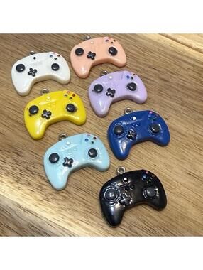 Game Controller Multicolor Resin Charm for Jewelry Making or Crafts 7 Charms